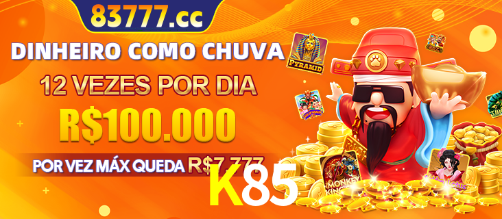 Banner do programa de recompensas Recomende para amigos do K85, detalhando os bônus por convidar amigos, com prêmios que chegam a R$288.888.